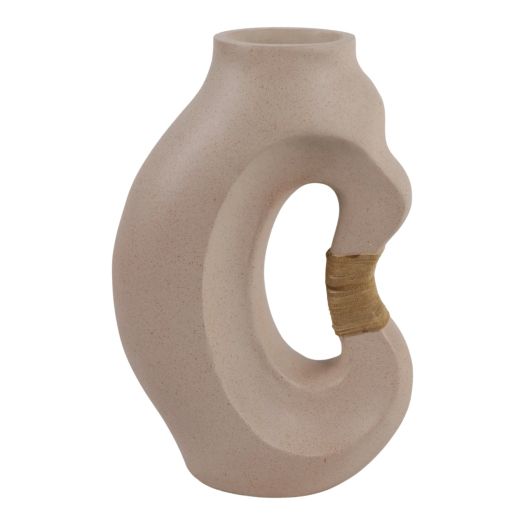 16" RAWSON LARGE ECO-MIX VASE WITH LEATHER WRAP