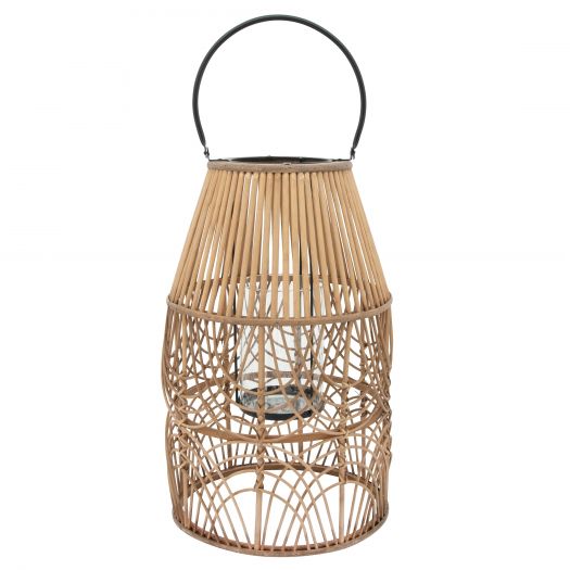 Wicker 21"H Lantern, Natural