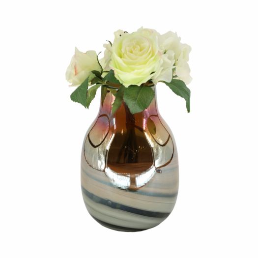 Glass Metallic Vase Black and Gold