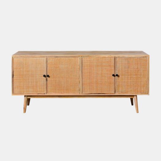 WOOD, 772X31 4-DOOR RATTAN SIDEBOARD, NATURAL KD