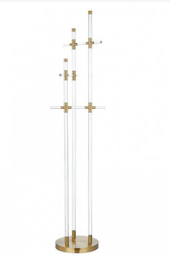 Clrear Acrylic Coat Rack Matte Gold Metal