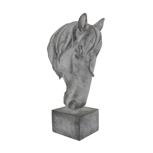 RESIN, 32H HORSE HEAD, GRAY
