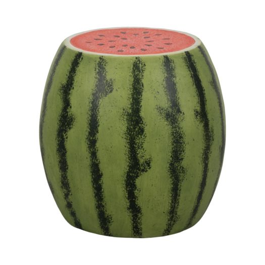 17 Watermelon Garden Stool, Green/pink