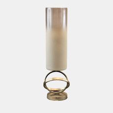 METAL, 10" HURRICANE W GLASS, GOLD