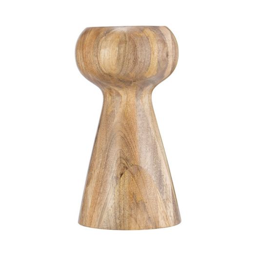 WOOD, 13"H CANDLE HOLDER, BROWN