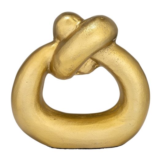 METAL,11H,BROAD KNOT RING SCULPTURE,GOLD