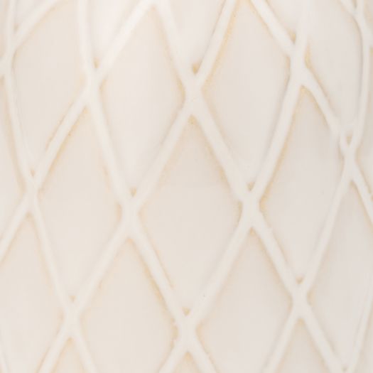 CER, 9" PLAID TEXTURED VASE, BEIGE