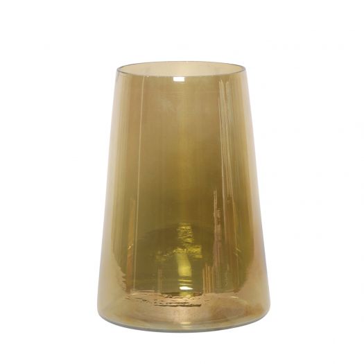 GLASS, 8" LUSTER VASE, GOLD