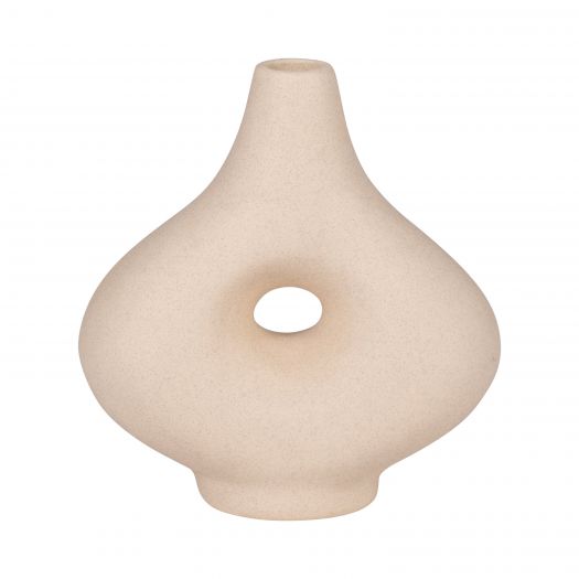 CER, 7" SHORT OPEN CUT-OUT NOMAD VASE, IVORY