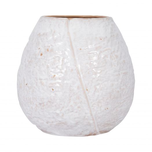 CER, 11" ROUND VASE, IVORY