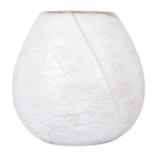 CER, 14" ROUND VASE, IVORY