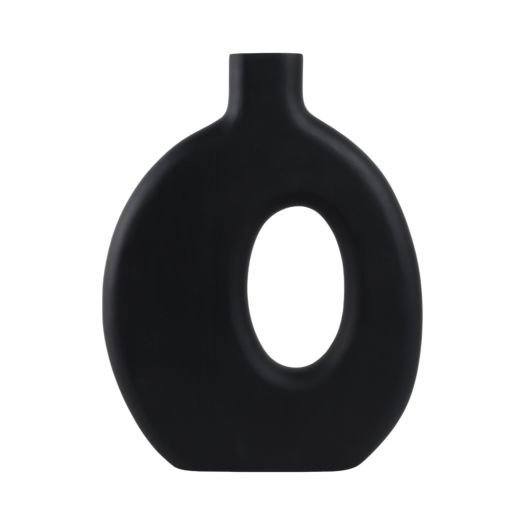 18x14 Cut-out Wood Vase, Black
