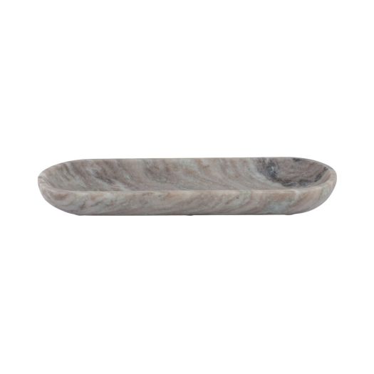 18X6 OVAL MARBLE BOWL, BEIGE