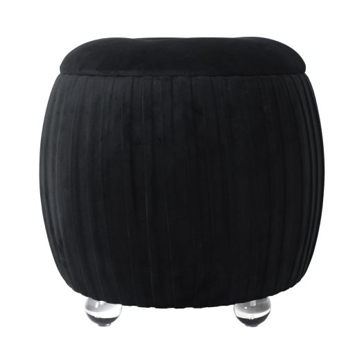 19 Newry Black Velvet Storage Stool