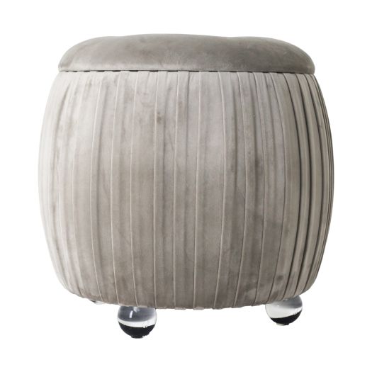 19 Newry Taupe Velvet Storage Stool