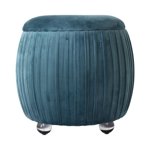19 Newry Teal Velvet Storage Stool