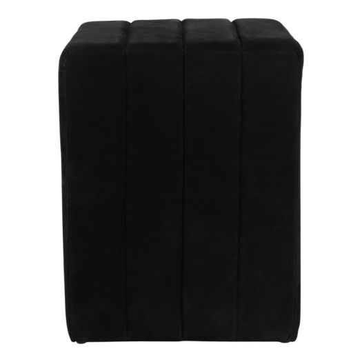 19 Rayne Black Suede Ottoman Stool