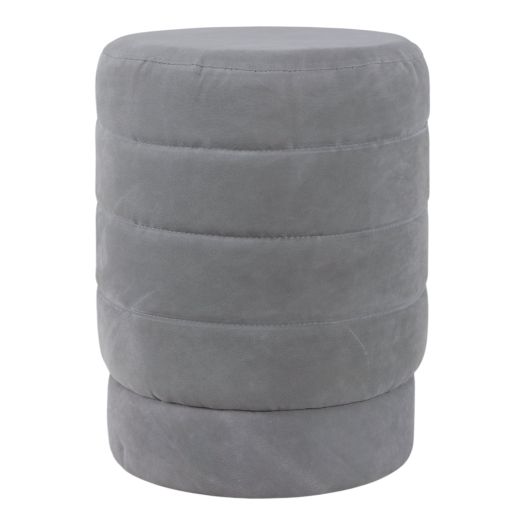 19 Winsor Gray Suede Ottoman Stool