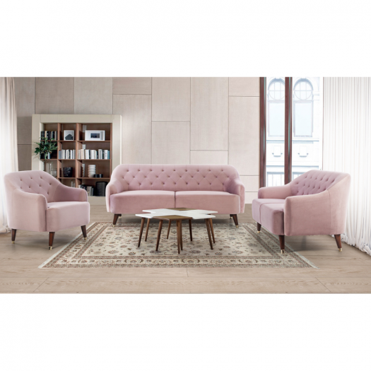 Greenwood Grandeur Pink Sofa Set