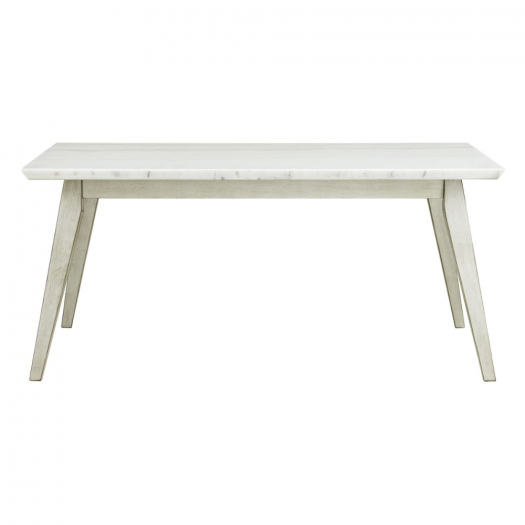 Bette Dining Table W/White Marble Top In White E