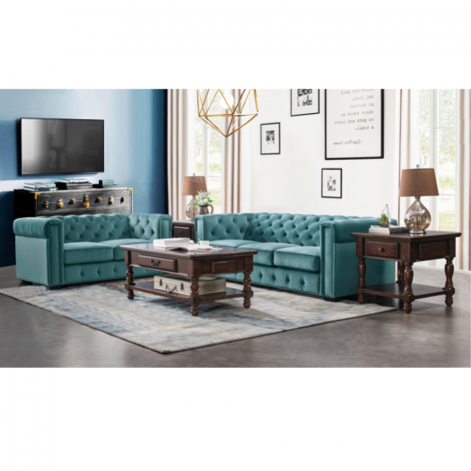 Aurora Cyan Living Room Set