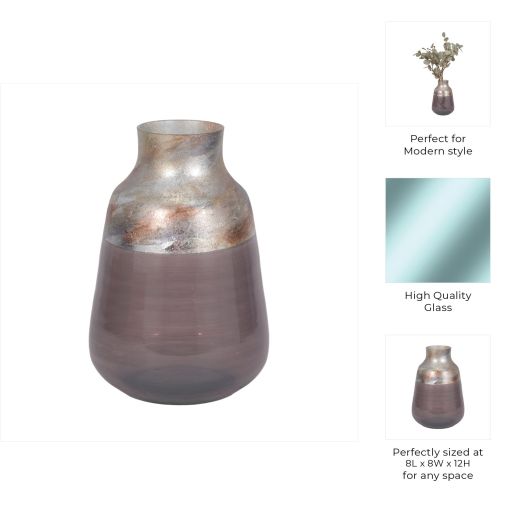 2-tone Glass Vase, Grey Multi