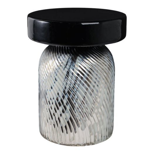 20 Salta Large Art Glass Table, Black/white