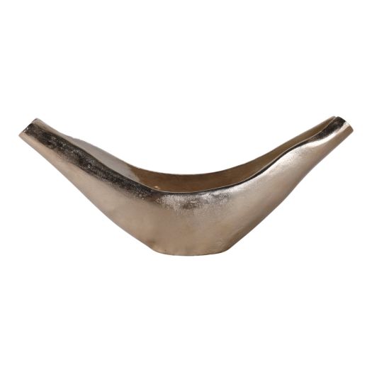 20x8 V-shaped Metal Bowl, Gold/tan
