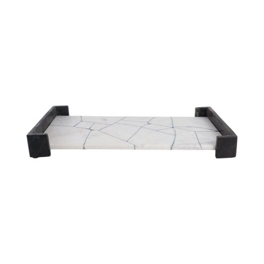 21 PATTON BLACK & WHITE MARBLE TRAY