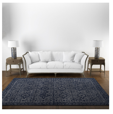 Ruda blue and White Rug