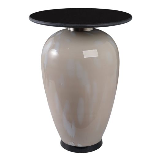 22 Bahia Tall Art Table W/marble Top, White