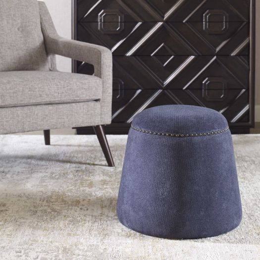 Uttermost Gumdrop Denim Ottoman