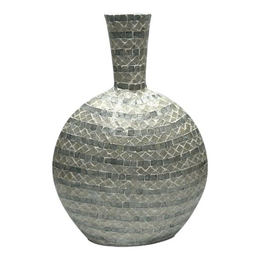 23x16 Capiz Gourd Vase, Blue