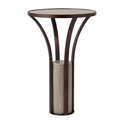 ALFORD MARBLE TOP BRONZE TABLE