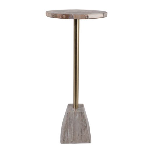 24" WAYNE PETRIFIED WOOD COCKTAIL TABLE