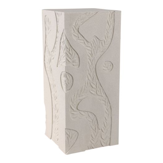 24 Wood Roanoke Carved Plaster Pedestal Sm, Ivory