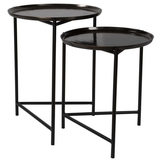 BURNETT NESTING TABLES, DARK NICKEL