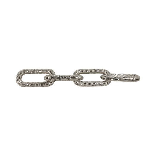 25x4 Pierced Metal 4-chain Link Object, Silver