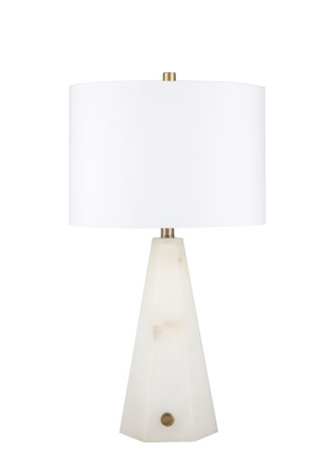 White Laurel Alabaster Table Lamp