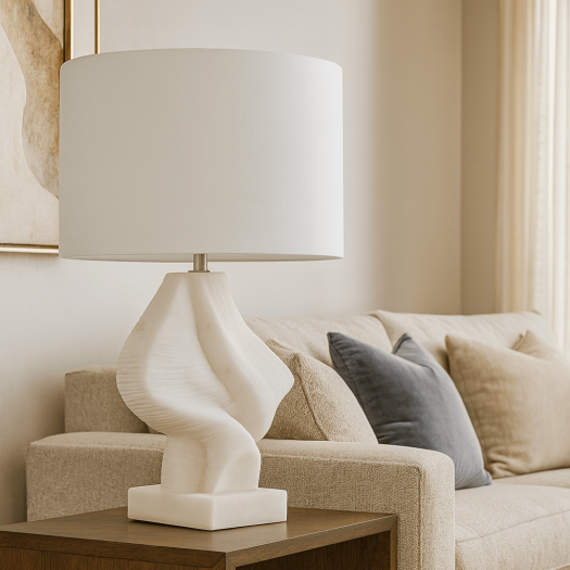 26.5 MANDERSON QUARTZ RESIN TABLE LAMP