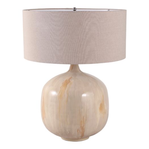 28x22 Metal Base Table Lamp, Ivory