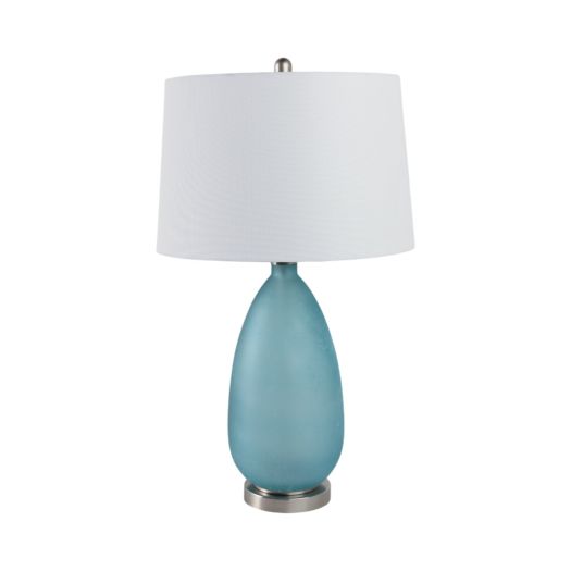 29x17 Frosted Glass Table Lamp, Blue