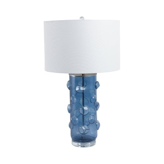 29x17 Glass Bubbles Table Lamp, Blue