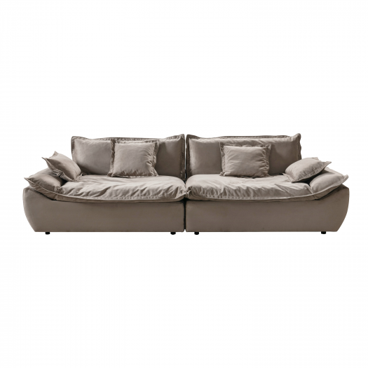 Plush Perfection Taupe 4 Seater Sectional W280