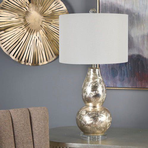 30 HT FLOOR LAMP 16X16X11 SHADE; with crystal base