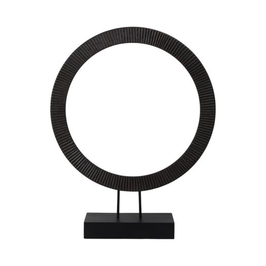 30 VOLTA LARGE BLACK WOOD RING STATUARY
