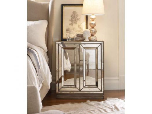 Sanctuary Two-Door Mirrored Nightstand - Visage