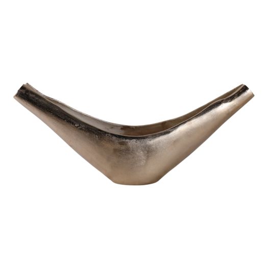 30x13 V-shaped Metal Bowl, Gold/tan