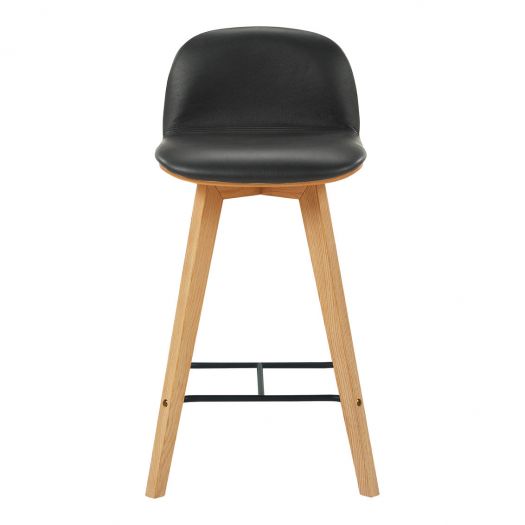 Napoli Leather Counter Stool Black