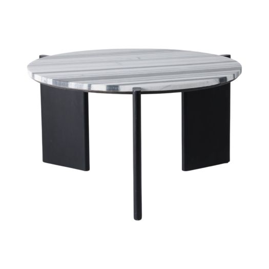 32x17 Panda Marble Coffee Table, Blk/wht